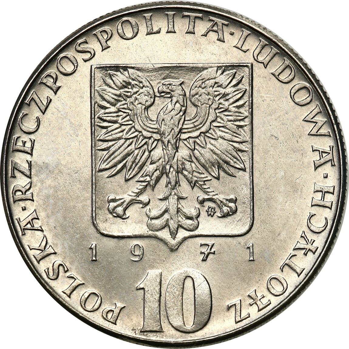 PRL. PRÓBA Nikiel 10 złotych 1971 - FAO